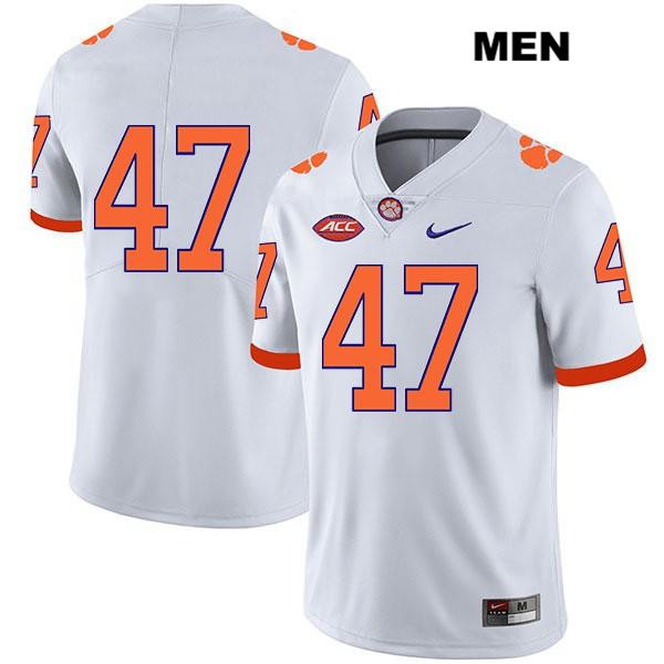 Men's Clemson Tigers #47 Peter Cote Stitched White Legend Authentic Nike No Name NCAA College Football Jersey XYN8346OU